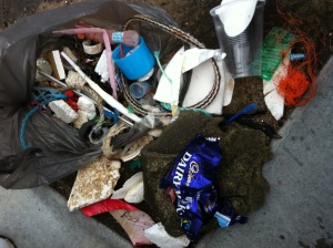 Rubbish collected on the beach at Pt Nepean